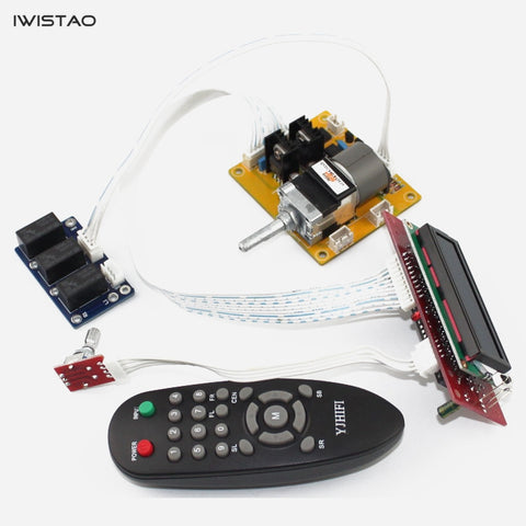IWISTAO Amp Volume Potentiometer ALPS Remote-Control 3 Chs Inputs Kit LCD Display HIFI Audio
