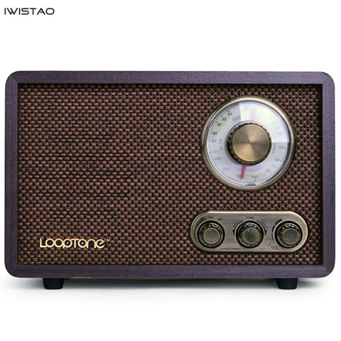 FM/AM Dual Band Radio Antique Wood Vintage Classical Retro Home Desktop Radio Bluetooth Speaker