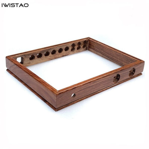 IWISTAO DIY Wooden Casing for Tube Amplifier Chassis 430X330X63 Red Sandalwood Top Down Plate 3 Inputs Selector Hole