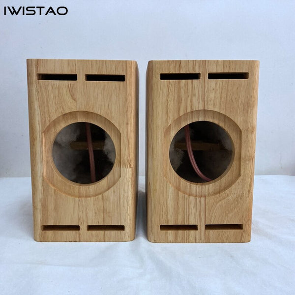 IWISTAO Empty Speaker Cabinet Solid Wood  1 Pair for 4  PAPER FULL RANGE Tang Band W4-1320SJ Customized Hole Tube Amplifier