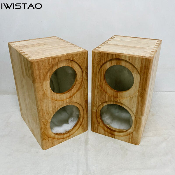 IWISTAO HIFI 2 Way Sealed Speaker Empty Cabinet 6.5 Inches Finished 1 Pair Solid Wood Back Passive Diaphragm for Tube Amplifier