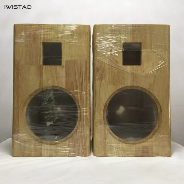 IWISTAO HIFI 2 Way Sealed Speaker Empty Cabinet 8 Inches 1 Pair Finished Pure Solid Wood  for Tube Amplifier
