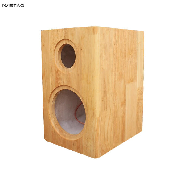 IWISTAO HIFI 2 Way Speaker Empty 4 to 8 Inches 1 Pair Finished Pure Solid Wood Inverted