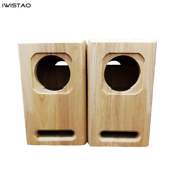 IWISTAO HIFI 3 Inch Full Range Speaker Empty Cabinet 1 Pair Finished Wood Labyrinth Structure Blank Version for Tube Amp