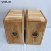 IWISTAO HIFI 4 Inch Bookshelf Solid Wood Empty Sealed Speaker Cabinet 1 Pair 6.9L for G1 Aluminum Ribbon Tweeter