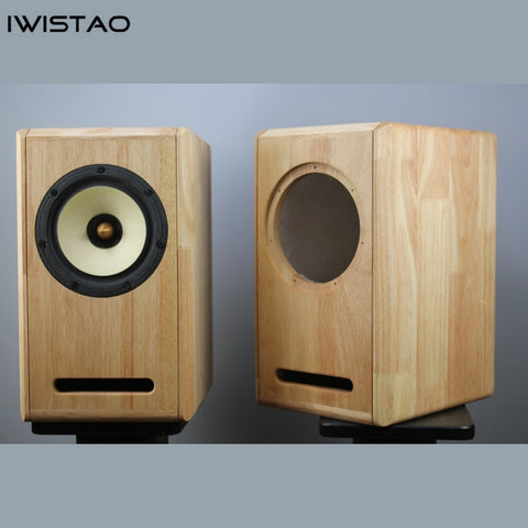 IWISTAO HIFI 6.5 Inches Full Range Speaker Empty Cabinet 1 Pair Oak Labyrinth Structure Tube Amp