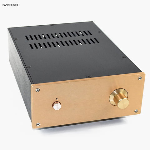 IWISTAO HIFI Tube Amplifier Casing W222*D308*H91mm Whole Aluminum Pure Power Stage Black Gold Panel