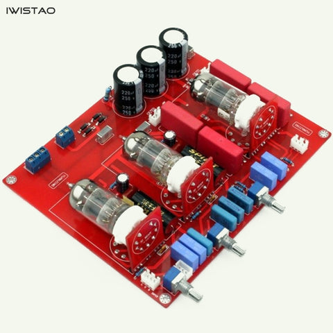 IWISTAO 真空管 音色調整 プリアンプ 完成盤 6N1 低音 高音 ボリュームコントロール 横型