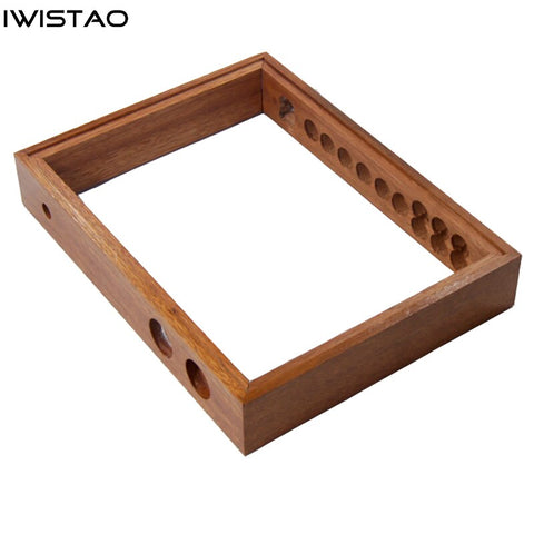 IWISTAO Vacuum Tube Amplifier Casing Red Walnut Wood Frame Chassis 3 Group Inputs 400x65x300 Top Aluminum Plate HIFI Audio DIY