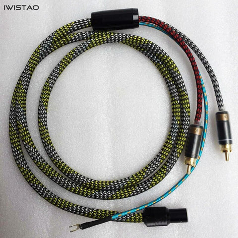 IWISTAO LP Turntables Signal Cable 5 Pin Viborg Connector Tonearm Cable Silver Plated OFC Wire Phono Amplifier HIFI Audio DIY