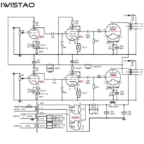 Vacuum Tube Amplifier 300B Kit Singleended Class A No soldering 6F3 P