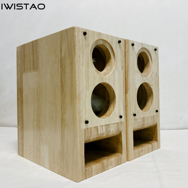 IWISTAO HIFI 2 Way 3 Inch Full Range Tweeter Empty Enclosure Labyrinth Horn Solid Wood