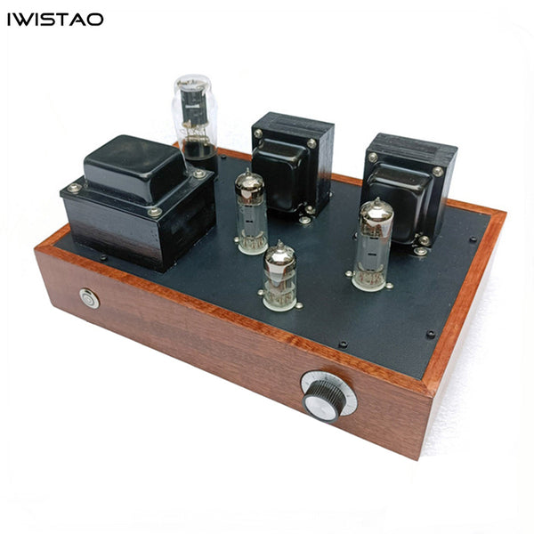 IWISTAO Single-ended Tube Amplifier 2X3.5W Class A 6N1 Drive 6P14 5Z4P Rectifier Scaffolding Soldering Solid Wood Casing AC115/220V