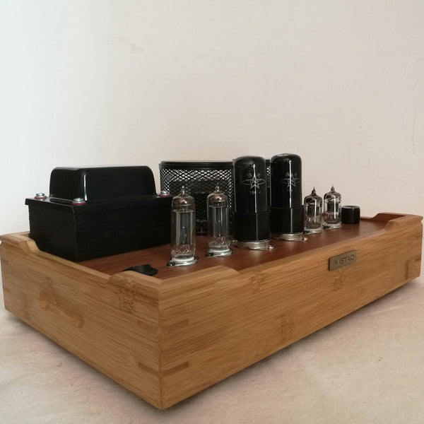 IWISTAO Single-ended Tube Amplifier Class A 2X4.8W 6J1 Drive 6P6P Retro-style Bamboo-wood Casing Scaffolding Soldering